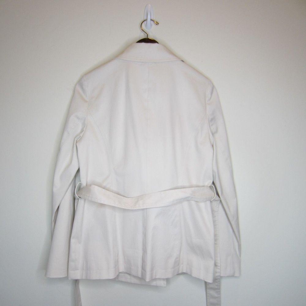 Brooks Brothers womens short light tan lined spring trench jacket cotton-Sz 4